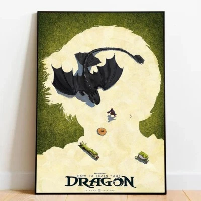 How to Train your Dragon Movie, Dragons Animation Wall Decor Poster, No Frame - Image 1 of 2