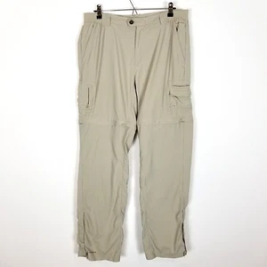 Columbia Titanium Women Convertible Nylon Pants Sz L Long Hiking Outdoor Beige - Picture 1 of 7
