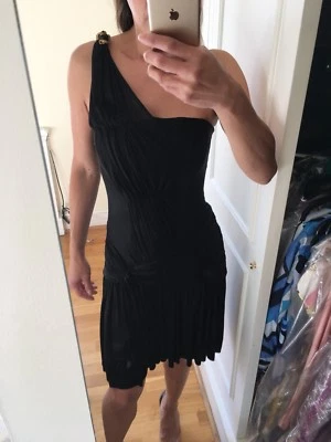 Beautifull Pleated Grecian A-symetric Roberto Cavalli Cocktail Dress - Image 1 of 4