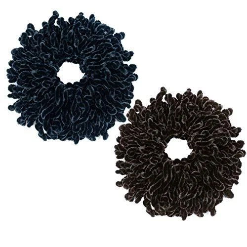 2 Pack Large Hair Scrunchies Women Big Elastic Hairbands Tie Ring Headwear black