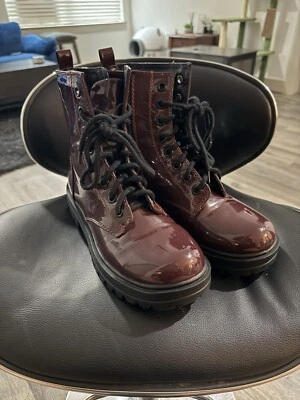 Botas de combate borgoña Foto 1 de 4