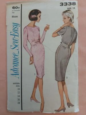Advance 3338 Vintage Misses' Dresses Pattern Size 14   CUT - Image 1 of 2