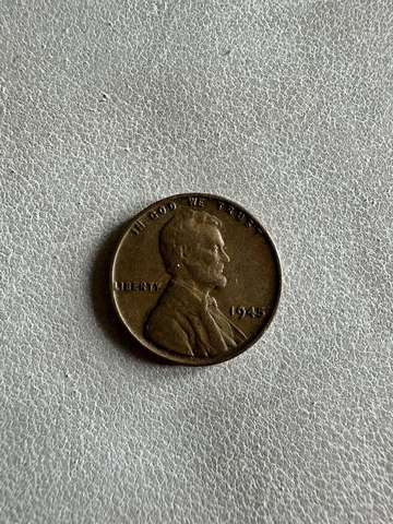 1945 No Mint Mark Wheat Penny Circulated  1c US Coin Cover