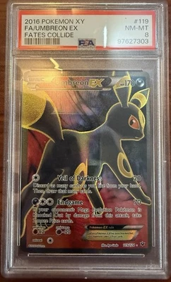 Pokémon TCG Umbreon EX 119/124 Full Art Ultra Rare XY Fates Collide PSA8 - Image 1 of 2