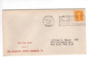 CANADA ROYALTY 4c King George VI First Day Cover FDC Ottawa 1937 Cover 2x - Picture 1 of 2
