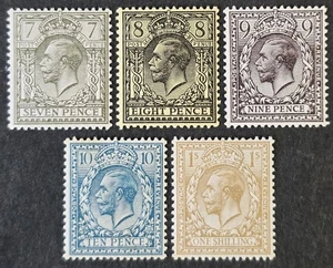 GROSSBRITANNIEN 1912-1936 postfrisch NH KGV Satz 5 Briefmarken ungeprüft auf Typen - Bild 1 von 2