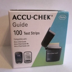 Caja guía Accu-Chek sellada de fábrica de 100 tiras reactivas de glucosa para diabéticos 7-26-26 - Imagen 1 de 2