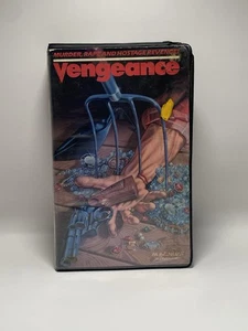 Vtg 1986 Magnum Horror Film VENGEANCE Clamshell VHS Video Tape Murder Hostage - Foto 1 di 4