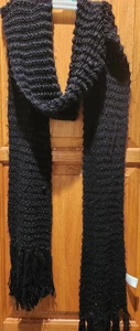 Liz Claiborne länglicher Schal Acryl Strick Winter 90x8 Fransen Zopfmuster  - Bild 1 von 2