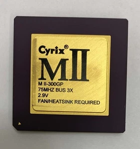 Cyrix M II-300GP 300MHz 75MHz BUS 3X 2.9V Socket 7 Gold Ceramic Processor / CPU - Picture 1 of 4