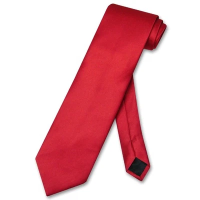 Vesuvio Napoli NeckTie Solid RED Color Mens Neck Tie - Image 1 of 2