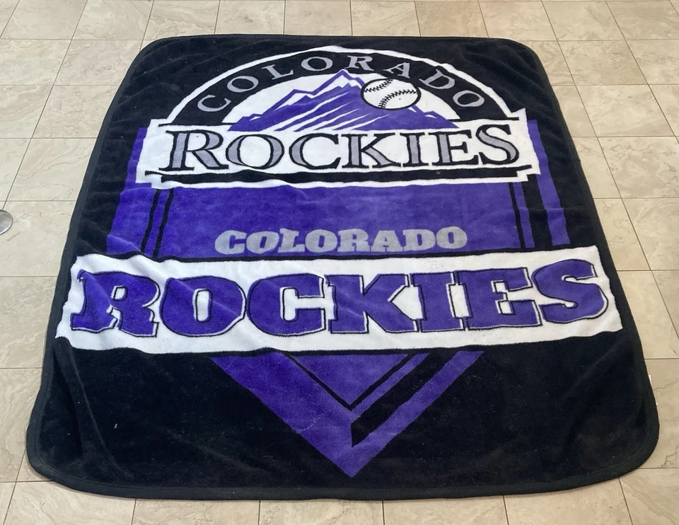 Manta Colorado Rockies MLB Negra Púrpura y Blanca XL Talla 6x5 pies ¡Excelente Estado! Foto 1 de 1