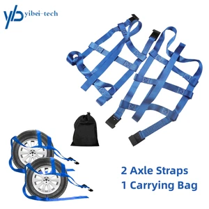 Wheel Car Tow Dolly Basket Straps with Flat Hooks 2Pcs Heavy Duty 14"-17" Tires - Picture 1 of 9