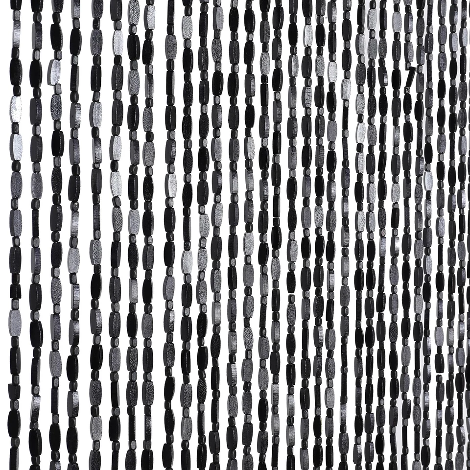 Cortina de cuentas de bambú hecha a mano para puerta 52 hebras cuentas de puerta hippie curta... Foto 1 de 4