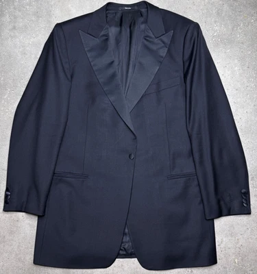 Chaqueta Blazer Ermenegildo Zegna Negra 100% Lana Esmoquin Cena Italia Para Hombres 46R Foto 1 de 4