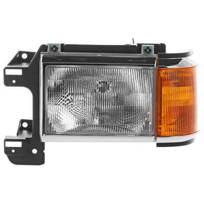 Driver Side Headlight For Ford F-150 1987-1991 Halogen with Bulb(s) Chrome Trim - Image 1 of 4