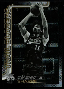 2025 Topps NBA Shaedon Sharpe Blackout Cyber Circuit SSP/5 Blazers Parallel B26 - Imagen 1 de 8