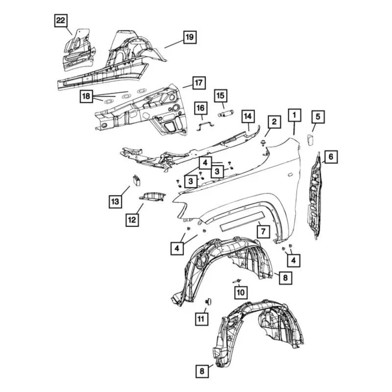 For Jeep Grand Cherokee WK 2022 Mopar Hood - Imagem 1 de 1