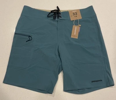 Boardshorts de cepillado elástico Patagonia para hombre nuevos con etiquetas | verde azulado | cintura 32 | 19 pulgadas Pierna Foto 1 de 4