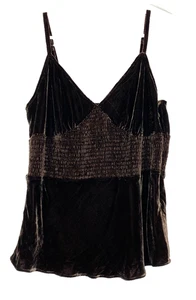Neu mit Etikett braun Seide Samt Camisole 10 Banana Republic ärmelloses Tanktop Shirt dunkel - Bild 1 von 10