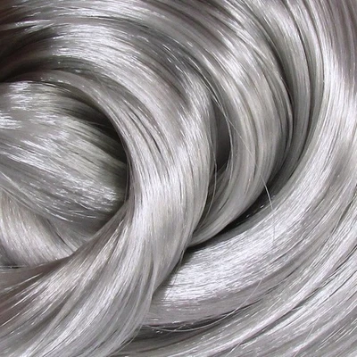 Cabello de muñeca de nailon - gris acero Starlight para reiniciar muñecas personalizadas, remodelación de muñeca Foto 1 de 4