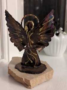 Vintage Signed Jay L Tschudy Metal Art Angel Copper Sculpture Brutalist MCM - Imagen 1 de 14