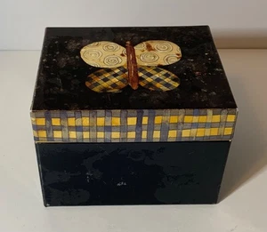 2001 Lang & Wise Empty Mug Box Primitive Butterfly Artist Karen Hilliard Crouch - Picture 1 of 8