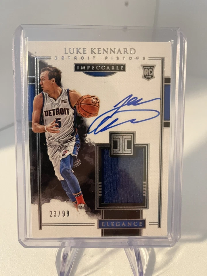2017-18 Panini Impeccable Holo Silver Luke Kennard Rookie Patch Auto RPA RC /99 - Image 1 of 2