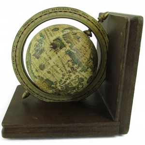 De colección Viejo Mundo Globo Base Madera Mapa Decoración Escritorio Náutico Biblioteca 6.5" - Imagen 1 de 6