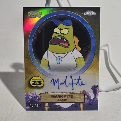 Mark Fite /10 Black Auto Coach 2025 Topps Chrome SpongeBob SquarePants - Image 1 of 4