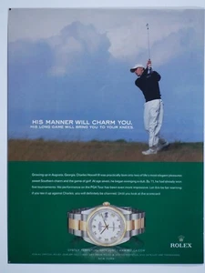 Rolex Charles Howell III Vintage 2003 Manner Will Charm You Original Print Ad - Picture 1 of 5