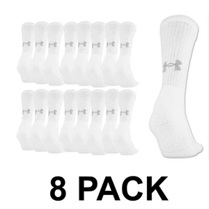 Under Armour BOYS Socks 8-Pack UA Training Crew Athletic Socks sz 13.5-4Y NWT - Picture 1 of 5