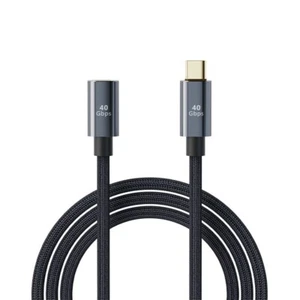 USB4 Type C Male to Female Nylon Cable 0.8M 40Gbps 8K Thunderbolt 4/3 PD100W/5A - Picture 1 of 6