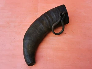 ALTER ANTIKER PRIMITIVER TEERBEHÄLTER FETT FÜR OCHSENWAGEN HORN DES OCHSEN 19. GROSS - Bild 1 von 12