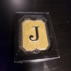 Vintage Letter J Collapsible Fold Away Travel Make Up Mirror Compact Vanity - Picture 1 of 4