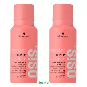 Schwarzkopf Osis+ GRIP 4 Extreme Strong Mousse 3.3oz. (2PACK) NEW!!! - Picture 1 of 1