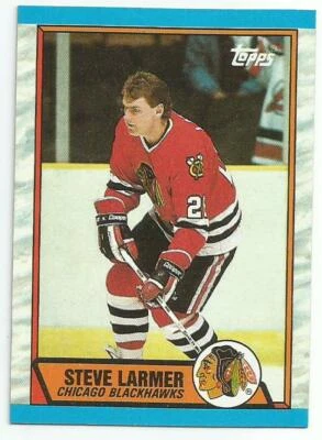 STEVE LARMER 1989-90 TOPPS CARD NM-MT+ CONDITION CHICAGO BLACKHAWKS - Image 1 of 2