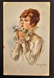 Cartolina Viaggiata Illustratore Simonetti Fp Colori Anno 1917 - Imagen 1 de 2