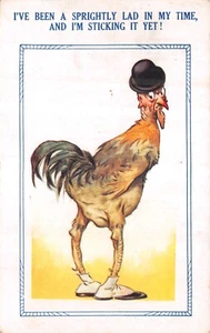 BAMFORTH SMALL B COMIC POSTCARDS CHICKEN GOOD PLUS VERY GOOD - Picture 1 of 2