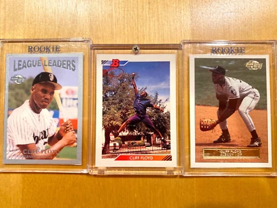 MLB All Star Cliff Floyd 3 rookie cards All mint Foto 1 de 2