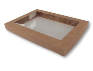 50 KRAFT A5 WINDOW BOXES, COOKIE BOX, CHOCOLATES, BISCUITS, GIFT BOX - Picture 1 of 3