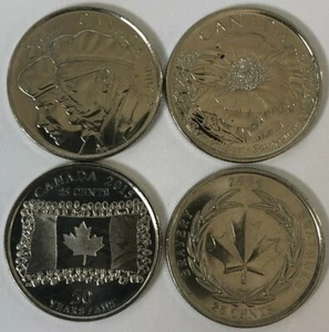 2005 Bravery, 2006 Veteran, 2015 Flag Poppy 25c Cents Quarters!! Canada coin - Bild 1 von 2