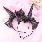 Halloween Black Horn Lace Cat Headband for Party & Cosplay