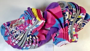 12 PAIRS GIRLS DISNEY MINNIE MOUSE MULTICOLOR NO SHOW/ANKLE SOCKS SIZE 4-6 LL142 - Picture 1 of 1
