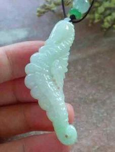 Video Certified Green Burma Natural A Jade jadeite pendant Sea Horse 海马 412614 - Picture 1 of 9