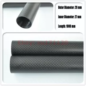 Tube 3k Carbon Fiber OD 29mm X ID 27mm Tube Thickness 1.0mm - Langth 1000mm Matt - Picture 1 of 2