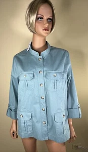 Tog Shop Petites NWOT Roll-Tab Sleeve Safari Style Jacket/Blouse Size PXL - Picture 1 of 12