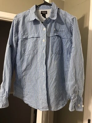 Camisa para mujer Gander Mountain Guide Series manga corta ventilada pesca azul pequeña Foto 1 de 4