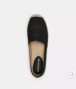 Coach Women Cruz Nappa Leather Espadrille Fashion Flat Shoes Size 11 - Picture 1 of 6