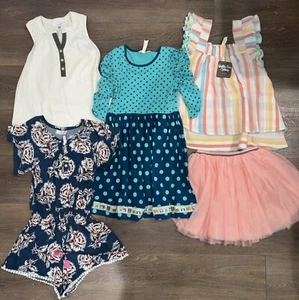 MATILDA JANE 435 | Lot Of 5 Floral Striped Twirl Romper Skirt Dress Size 10 Sz M - Picture 1 of 24